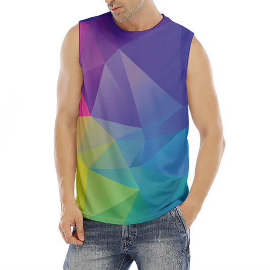 Colorful Polygonal Geometric Print Men's Fitness Tank Top