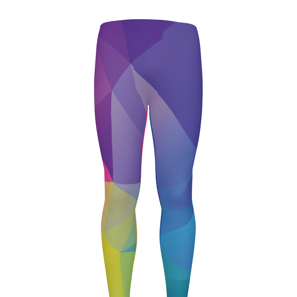 Colorful Polygonal Geometric Print Men's leggings