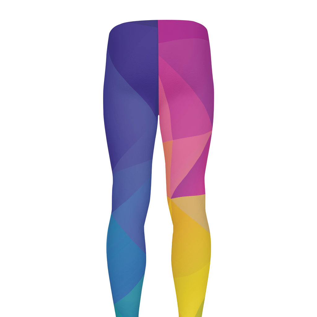 Colorful Polygonal Geometric Print Men's leggings