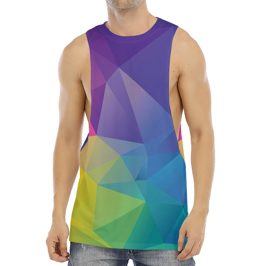 Colorful Polygonal Geometric Print Men's Muscle Tank Top