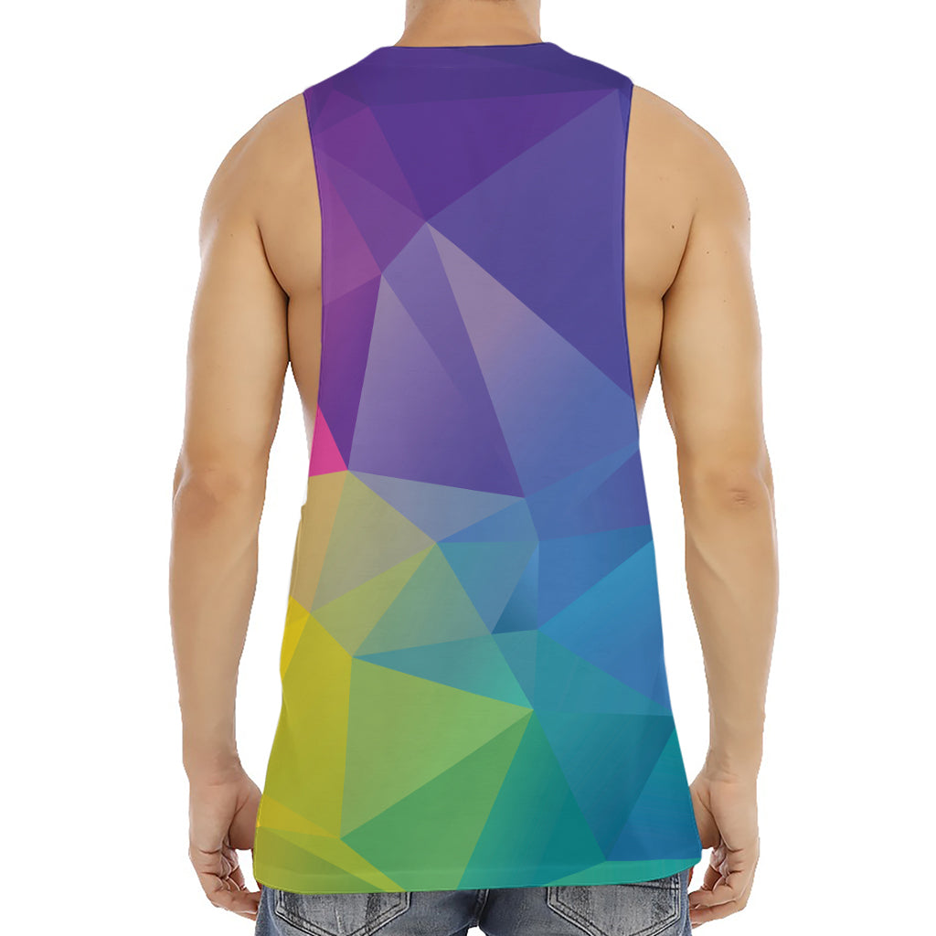 Colorful Polygonal Geometric Print Men's Muscle Tank Top