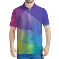 Colorful Polygonal Geometric Print Men's Polo Shirt