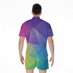 Colorful Polygonal Geometric Print Men's Rompers