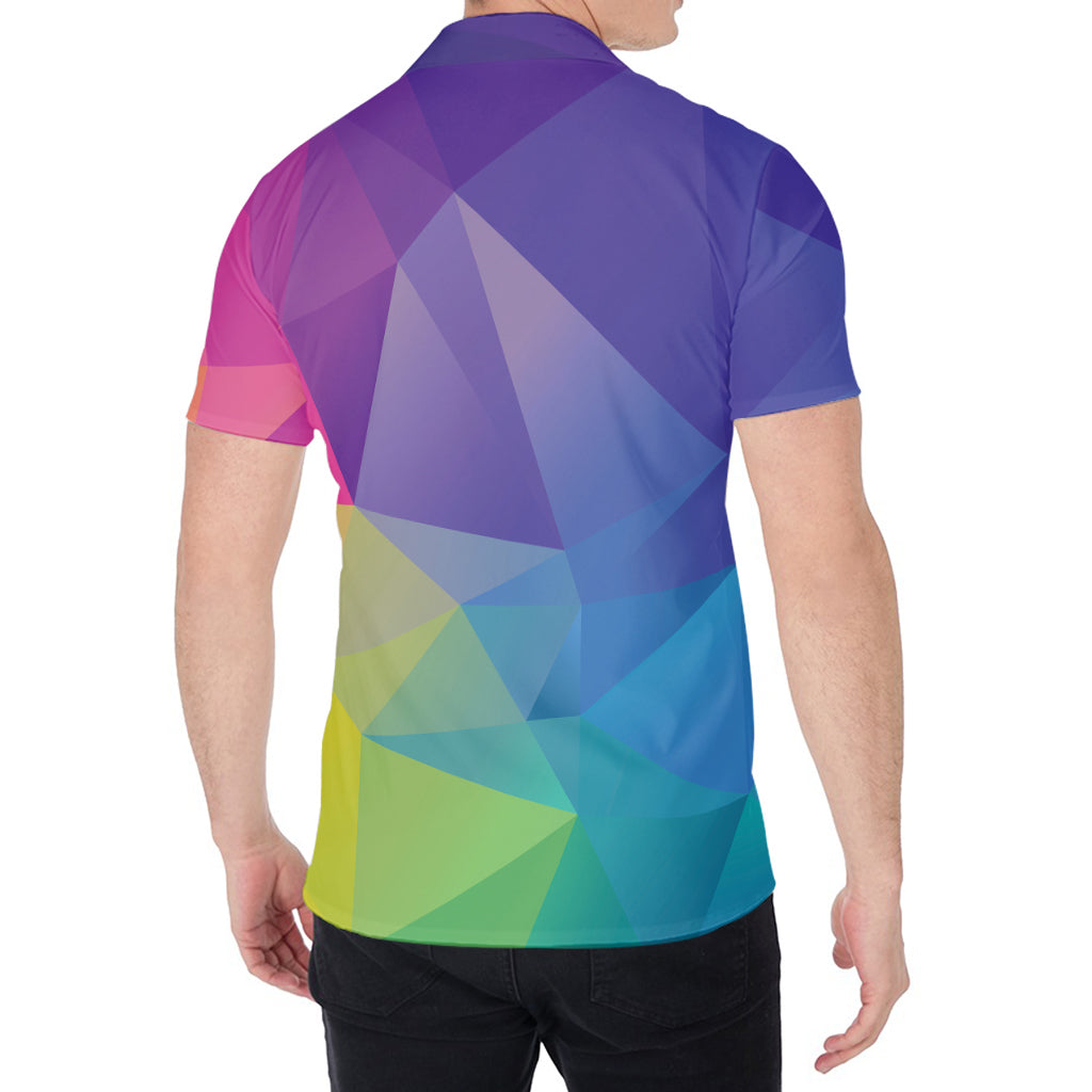 Colorful Polygonal Geometric Print Men's Shirt