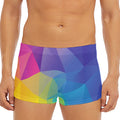 Colorful Polygonal Geometric Print Men's Short Boxer Briefs