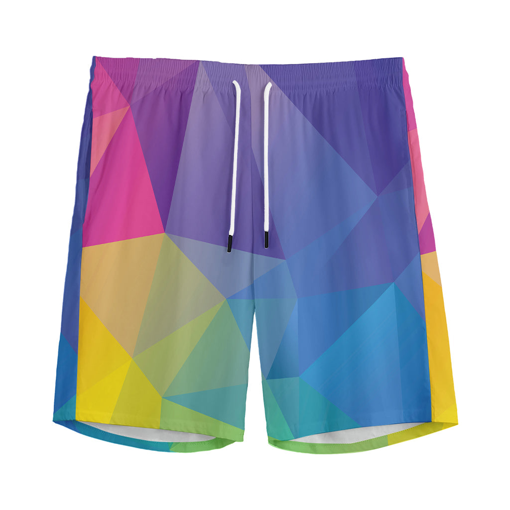 Colorful Polygonal Geometric Print Men's Sports Shorts