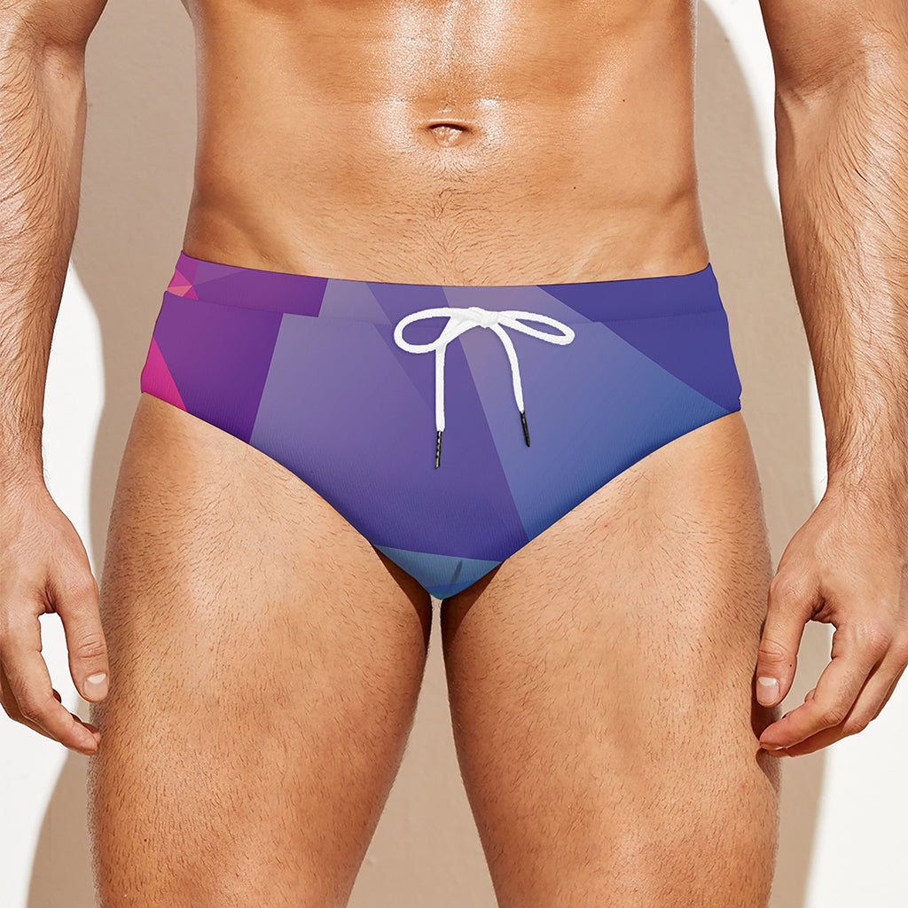 Colorful Polygonal Geometric Print Men's Swim Briefs