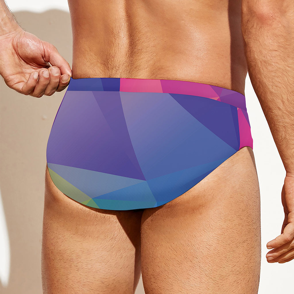 Colorful Polygonal Geometric Print Men's Swim Briefs