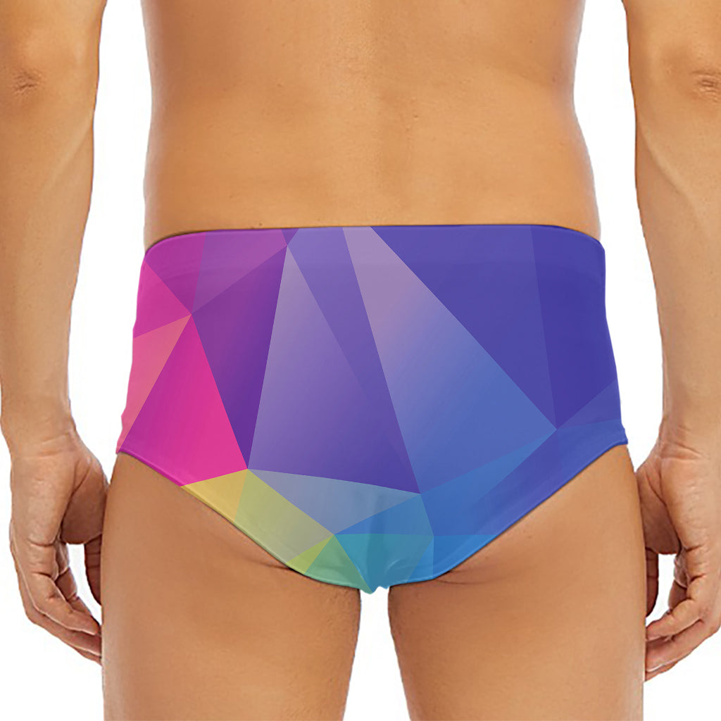 Colorful Polygonal Geometric Print Men's Triangle Swim Briefs