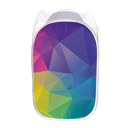 Colorful Polygonal Geometric Print Mesh Laundry Hamper