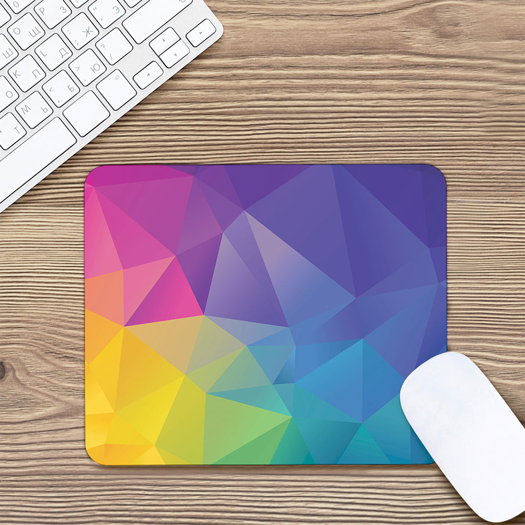 Colorful Polygonal Geometric Print Mouse Pad