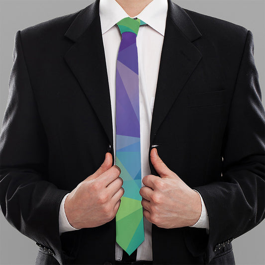 Colorful Polygonal Geometric Print Necktie