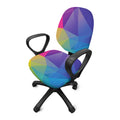 Colorful Polygonal Geometric Print Office Chair Cover