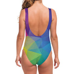 Colorful Polygonal Geometric Print One Piece Swimsuit