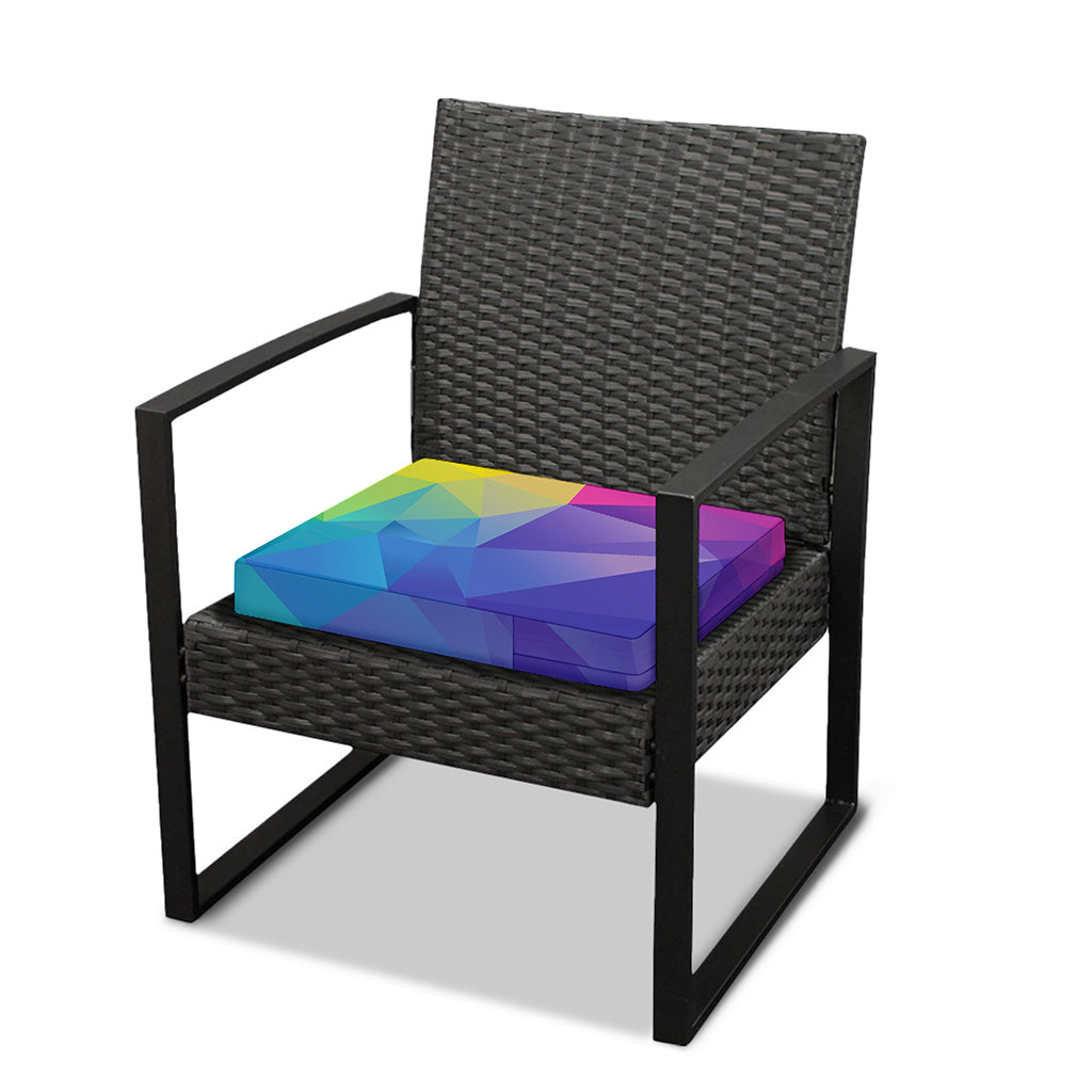 Colorful Polygonal Geometric Print Outdoor Seat Cushion Cover