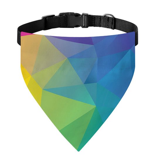 Colorful Polygonal Geometric Print Over The Collar Dog Bandana