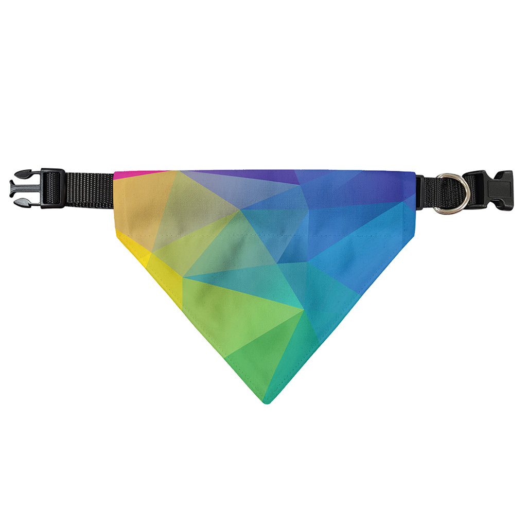 Colorful Polygonal Geometric Print Over The Collar Dog Bandana