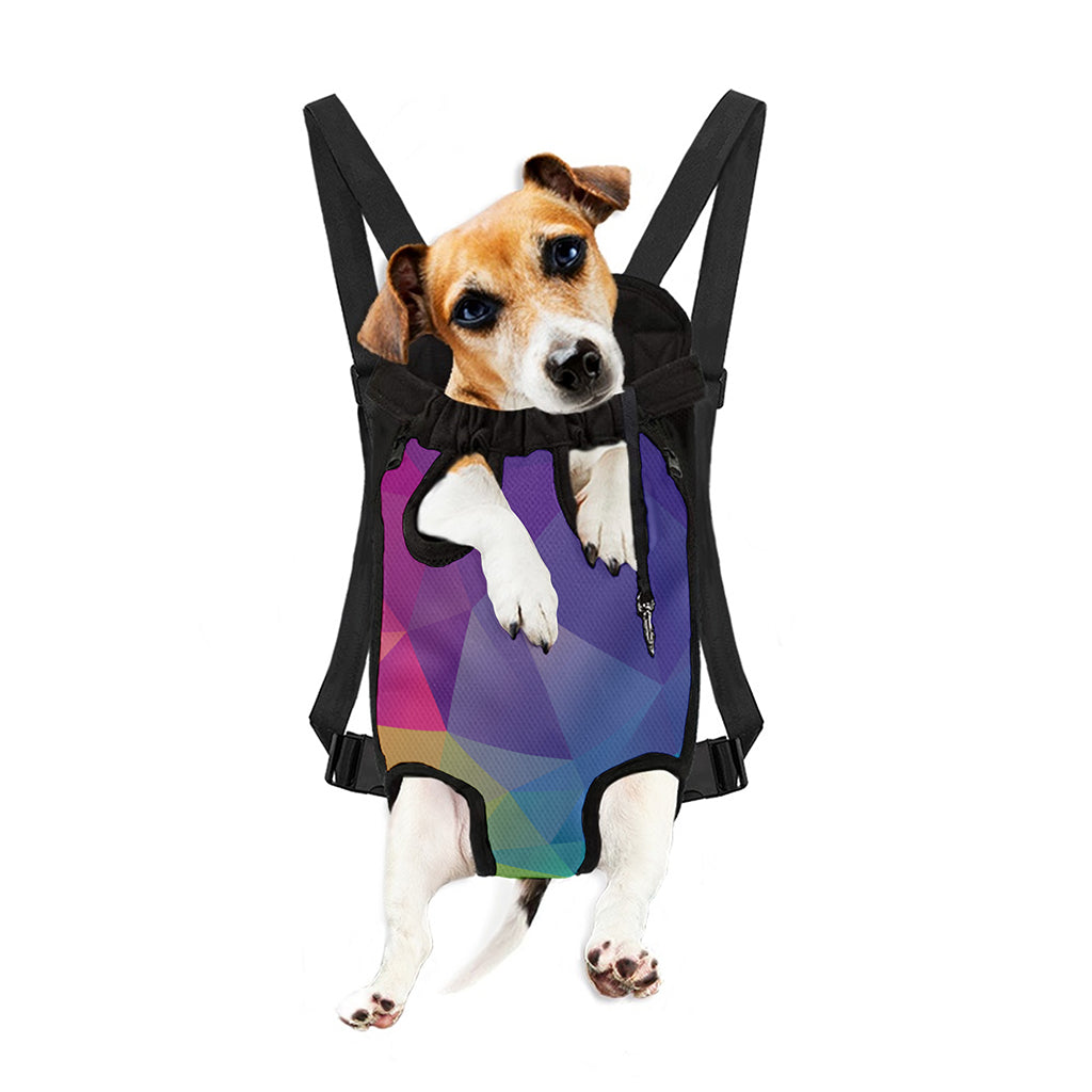 Colorful Polygonal Geometric Print Pet Carrier Backpack