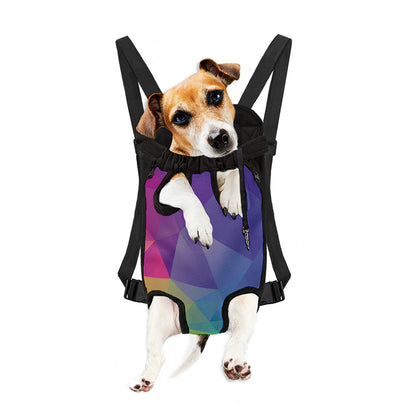 Colorful Polygonal Geometric Print Pet Carrier Backpack