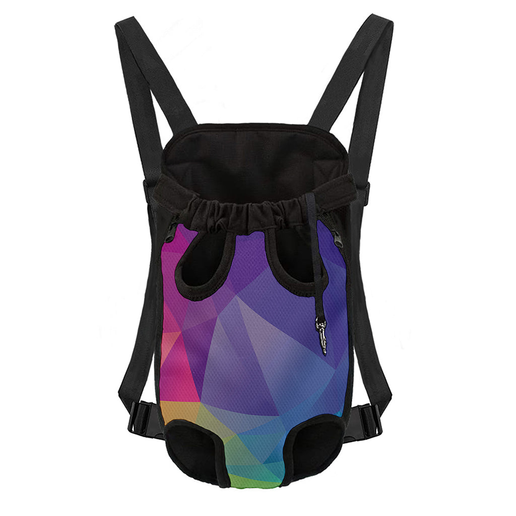 Colorful Polygonal Geometric Print Pet Carrier Backpack