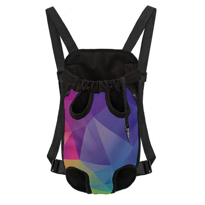 Colorful Polygonal Geometric Print Pet Carrier Backpack