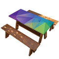 Colorful Polygonal Geometric Print Picnic Table Cover
