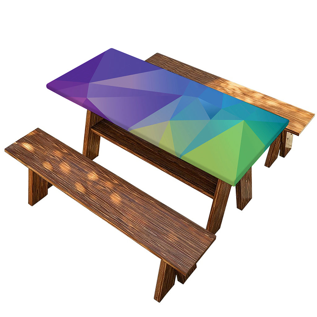 Colorful Polygonal Geometric Print Picnic Table Cover