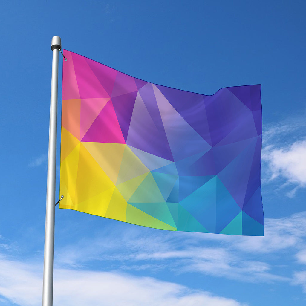 Colorful Polygonal Geometric Print Polyester Flag