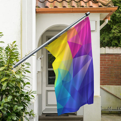 Colorful Polygonal Geometric Print Polyester Flag