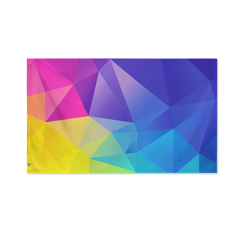 Colorful Polygonal Geometric Print Polyester Flag