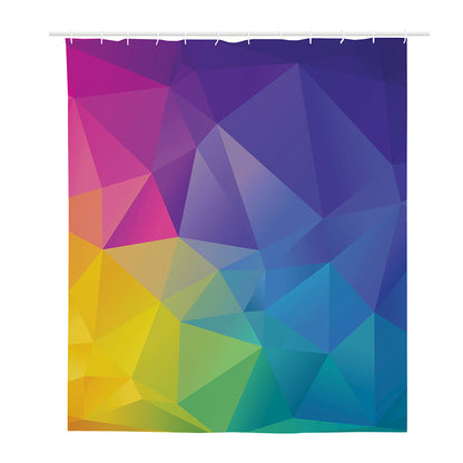 Colorful Polygonal Geometric Print Polyester Shower Curtain