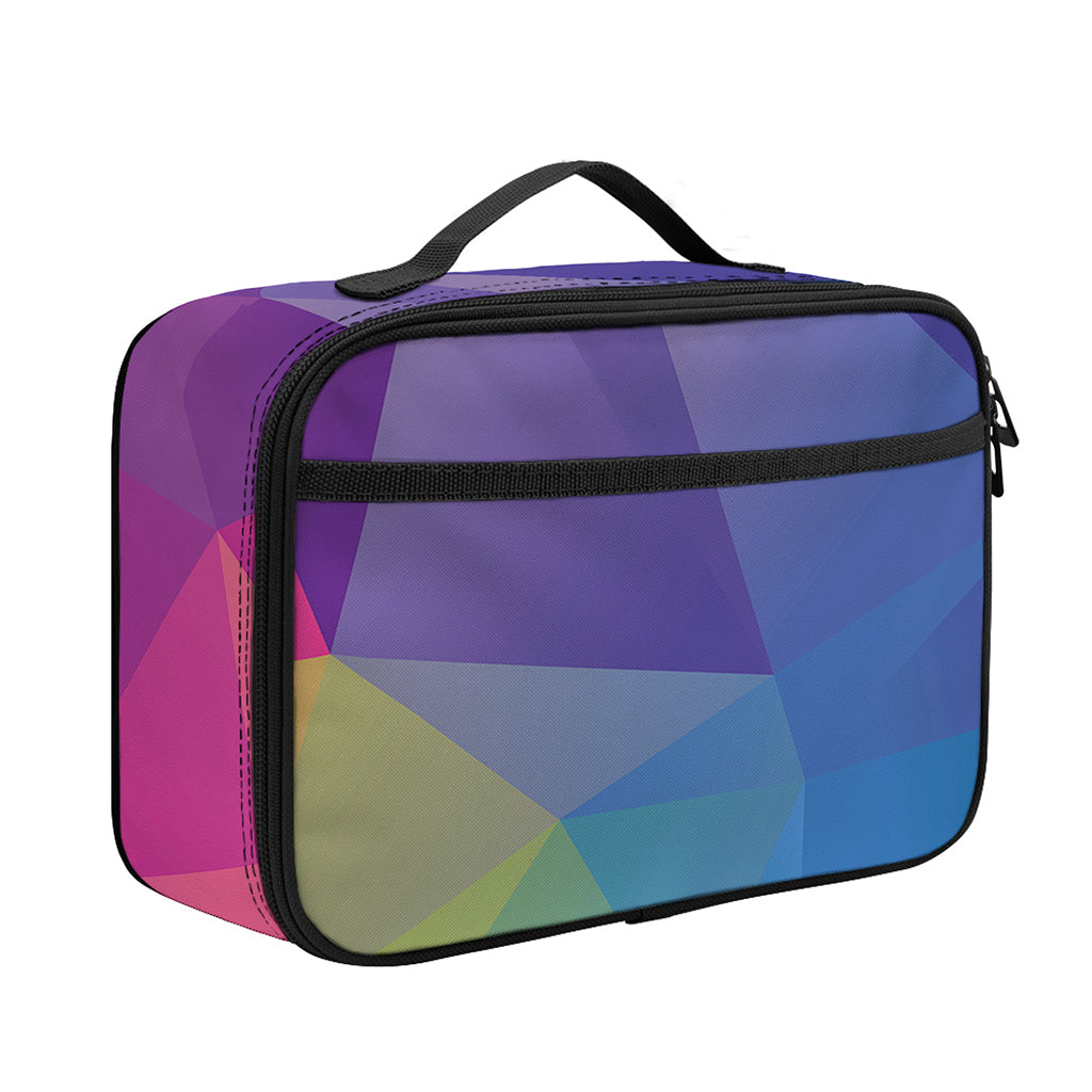 Colorful Polygonal Geometric Print Portable Lunch Bag