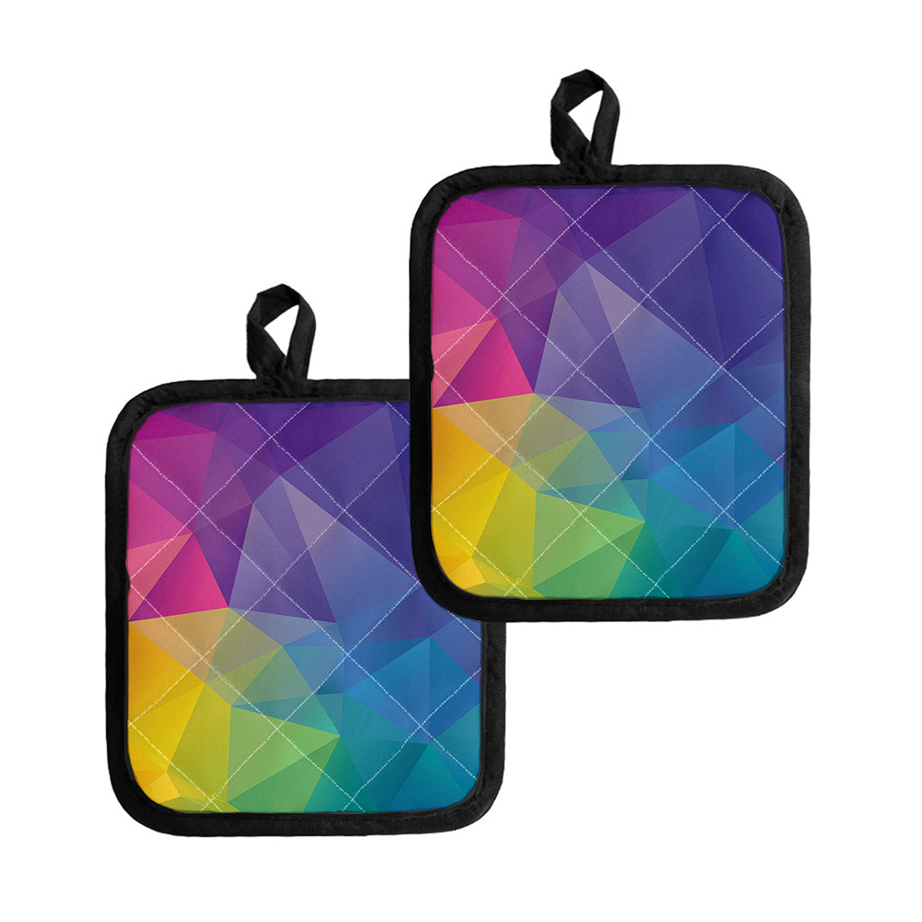Colorful Polygonal Geometric Print Pot Holders