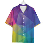 Colorful Polygonal Geometric Print Rayon Hawaiian Shirt