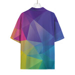 Colorful Polygonal Geometric Print Rayon Hawaiian Shirt