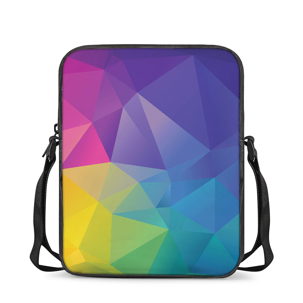 Colorful Polygonal Geometric Print Rectangular Crossbody Bag