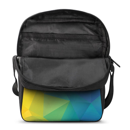 Colorful Polygonal Geometric Print Rectangular Crossbody Bag