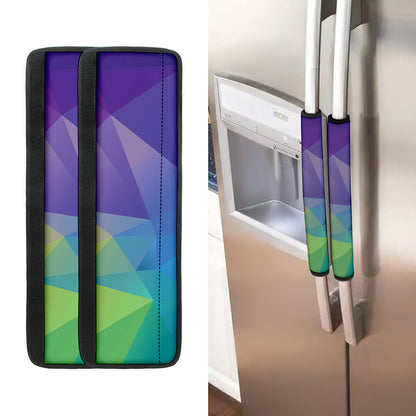 Colorful Polygonal Geometric Print Refrigerator Handle Covers