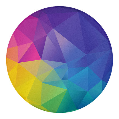 Colorful Polygonal Geometric Print Round Blanket
