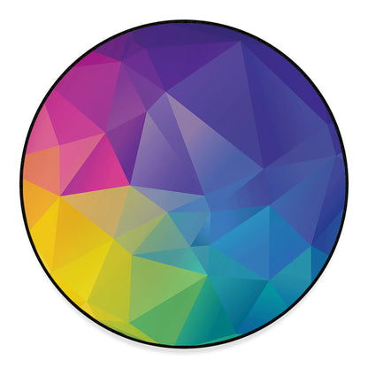 Colorful Polygonal Geometric Print Round Floor Mat