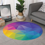 Colorful Polygonal Geometric Print Round Rug