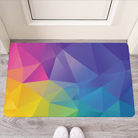 Colorful Polygonal Geometric Print Rubber Doormat