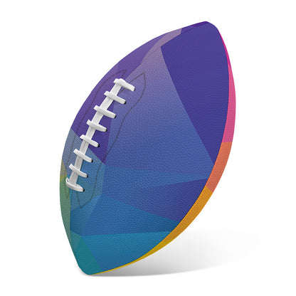 Colorful Polygonal Geometric Print Rugby Ball