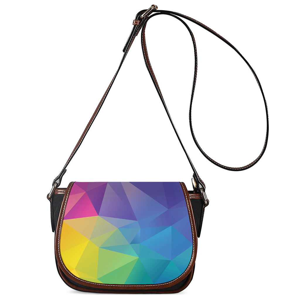 Colorful Polygonal Geometric Print Saddle Bag