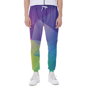 Colorful Polygonal Geometric Print Scuba Joggers