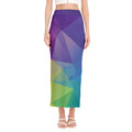 Colorful Polygonal Geometric Print Side Slit Maxi Skirt