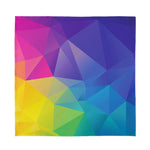 Colorful Polygonal Geometric Print Silk Bandana