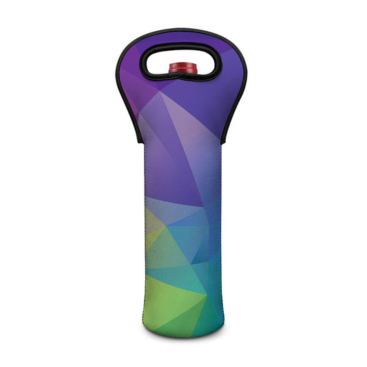Colorful Polygonal Geometric Print Single Neoprene Wine Tote