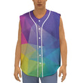 Colorful Polygonal Geometric Print Sleeveless Baseball Jersey