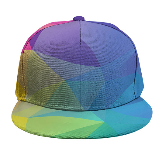 Colorful Polygonal Geometric Print Snapback Cap